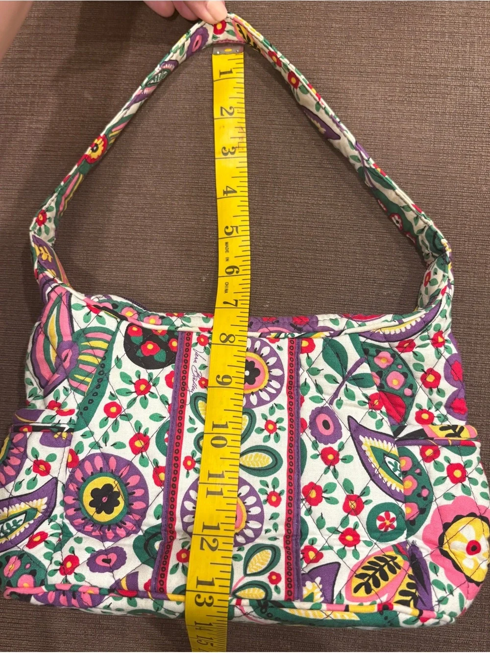 Vera Bradley Quilted Viva La Vera Mini Floral Paisley Colourful Shoulder Bag - Picture 5 of 7